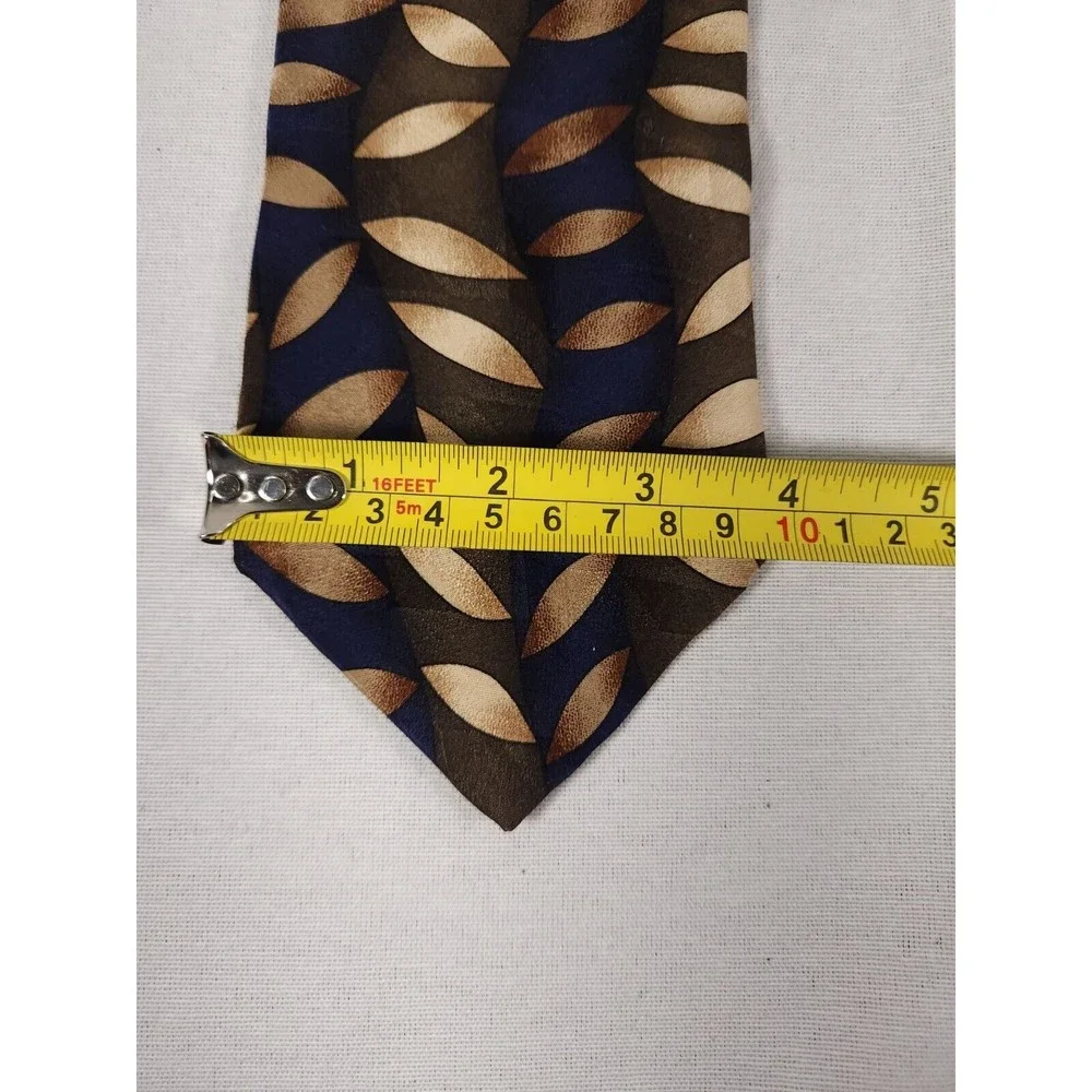 Ashberry Men’s Tie 100% Silk‎ Made in USA blue green Gold